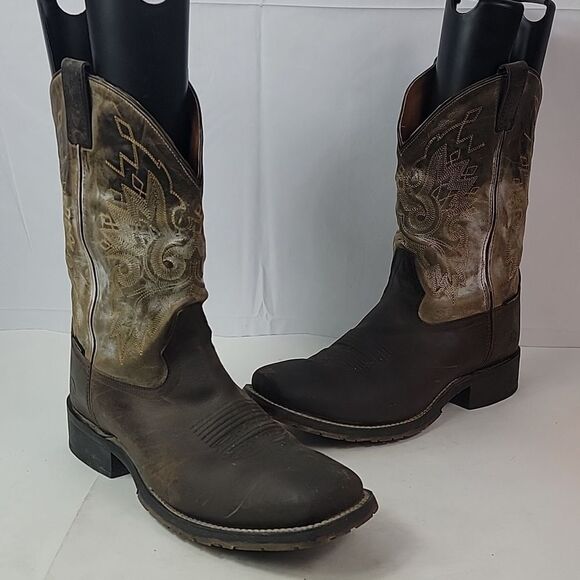 Double H Leather Square Ice Roper Cowboy Men's Boots - Picture 4 of 16